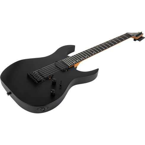 Spira Guitars S-400 MBK Roasted Poplar Electric Guitar, Roasted Maple, Ebony Tech FB - Satin Black